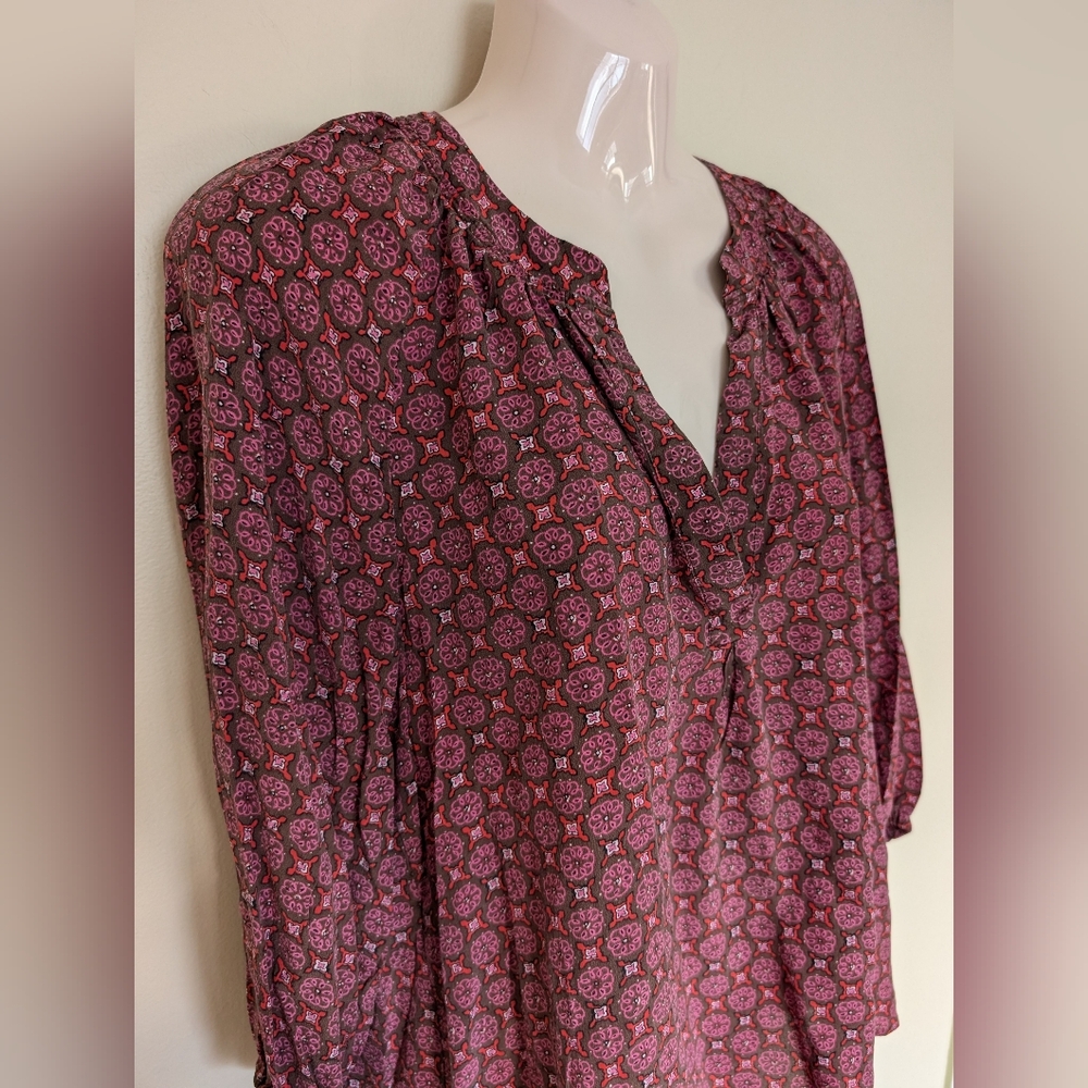 Joie Silk Printed Blouse Large - Picture 2 of 9